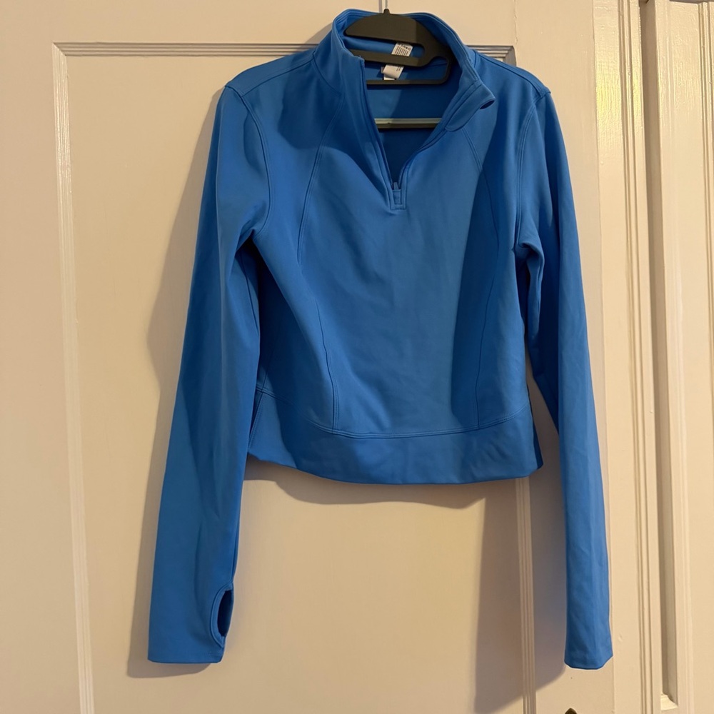 Blue Quarter-Zip Women's Performance Top